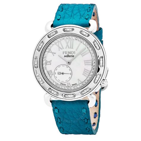 fendi selleria model f81034ddch|Fendi Selleria Ladies Turquoise Leather Watch F81034DDCH.SNB3.